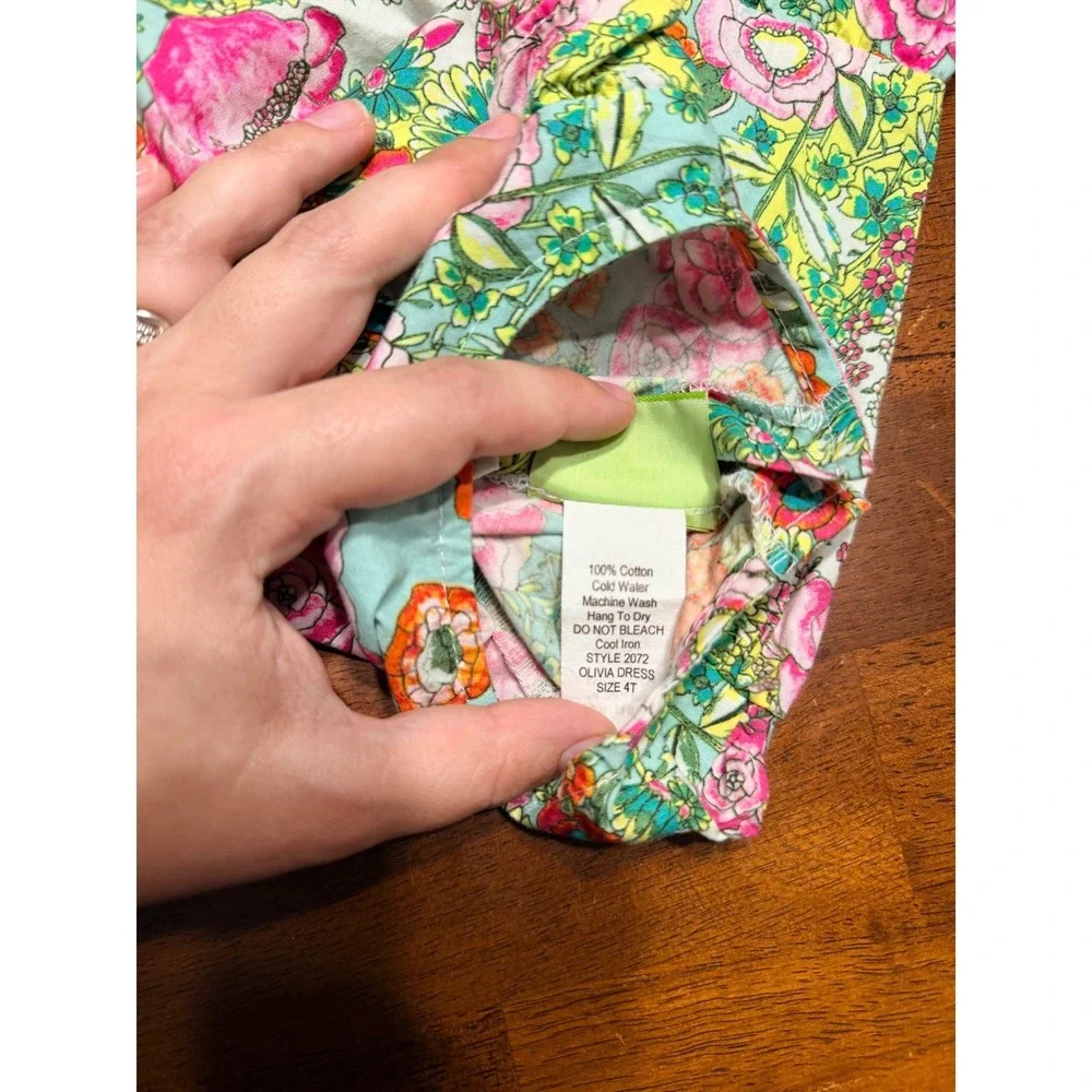 Classic Whimsy Girls Dress 4T Multicolor Floral Ruffle Olivia Cottagecore